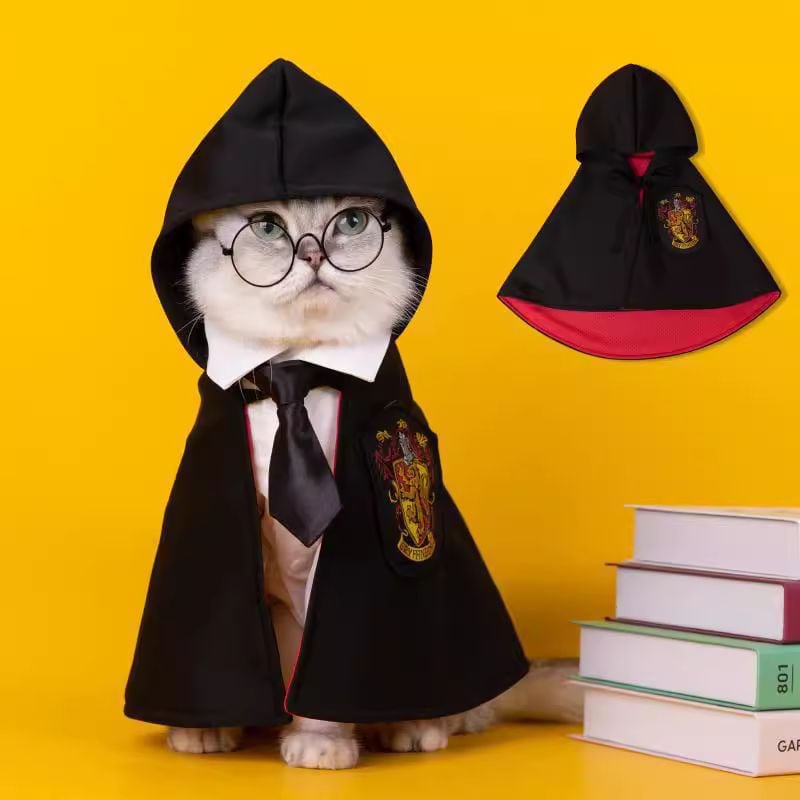 魔法使いのマント・眼鏡・ネクタイ3点セット 犬服 00358