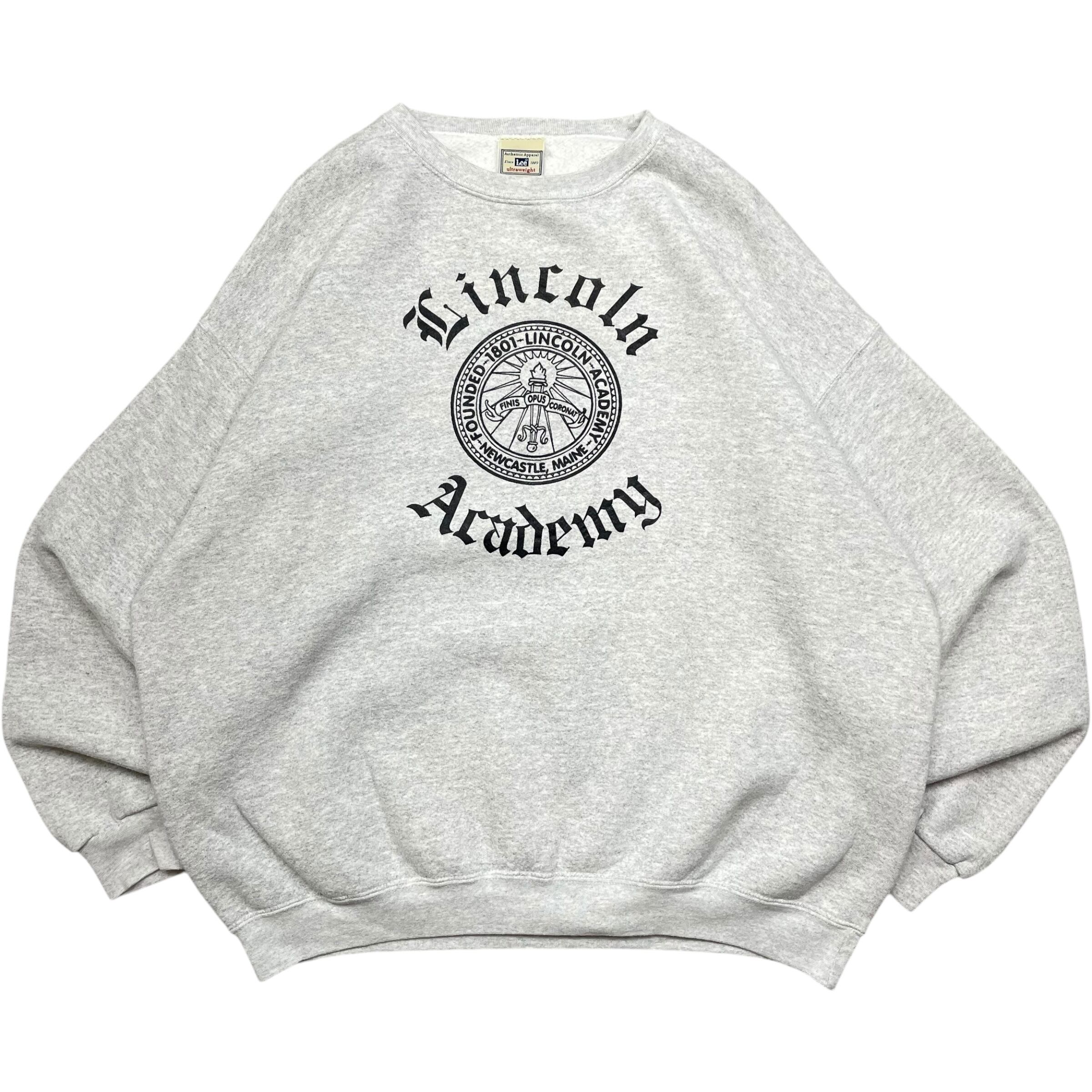 《XXL》Lee リー スウェット 肉厚 両面プリント オールドイングリッシュ リンカーンアカデミー 90年代 vintage no.4718