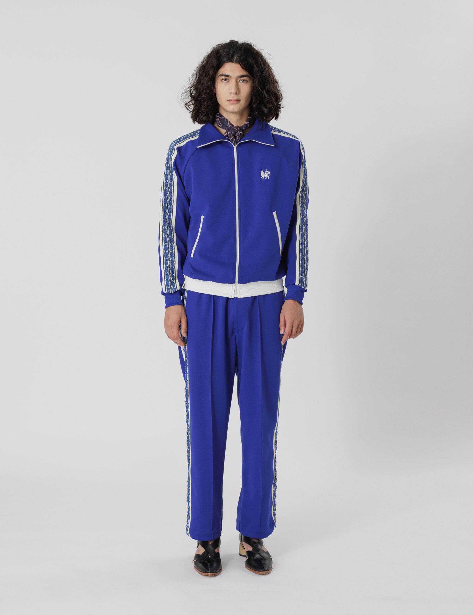 24SS】Sasquatchfabrix. LACE TAPE TRACK PANTS (BLUE) 24SS-PA9-012