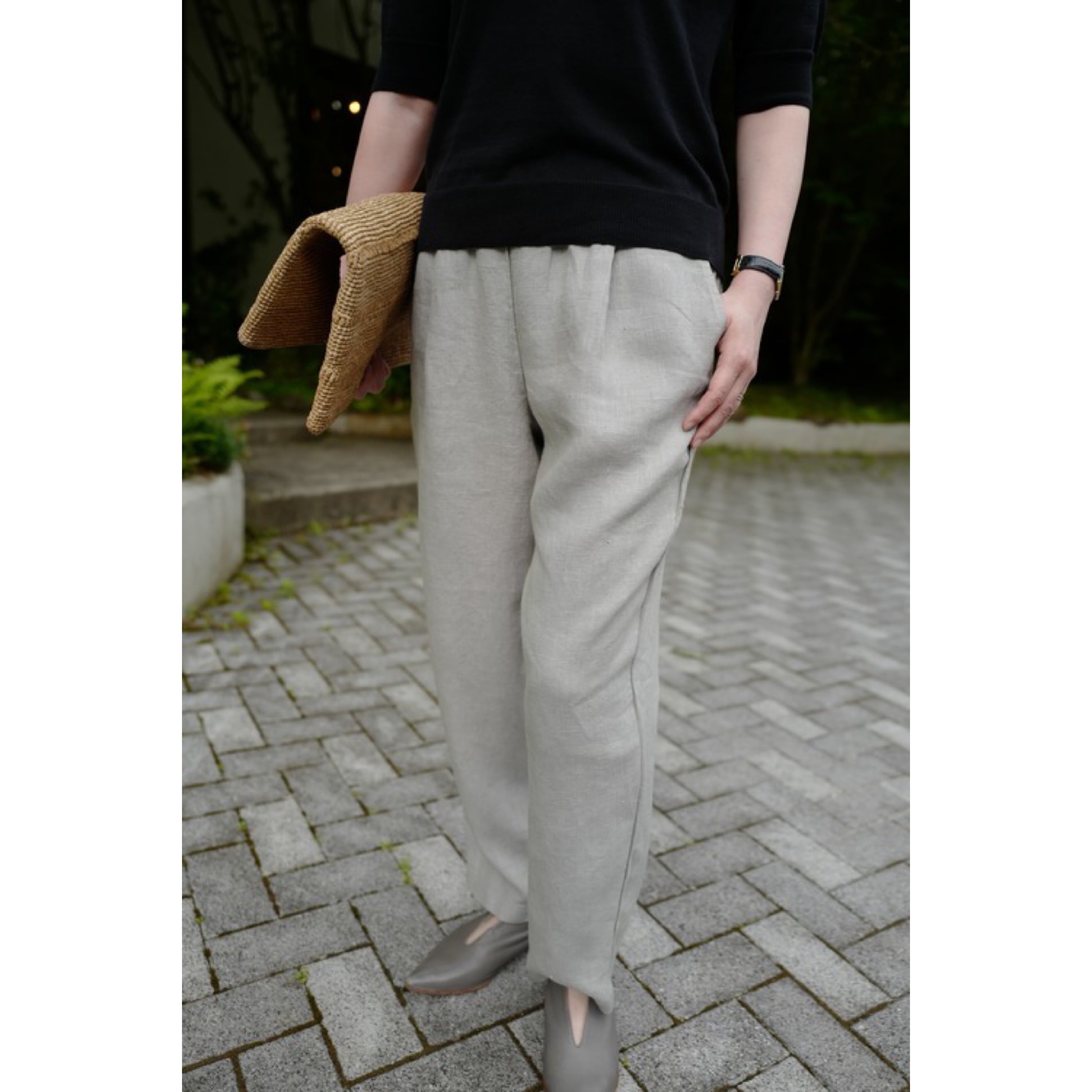《別注》fog linen work │テーパードパンツ(リネン100%・厚地)col.ムエット