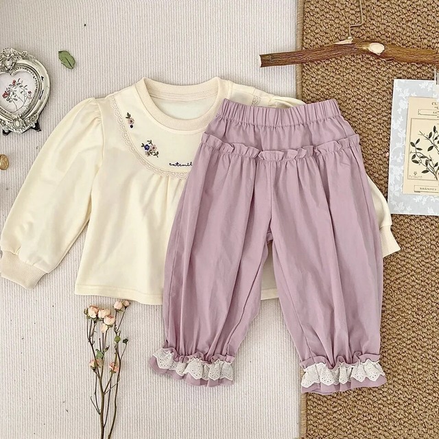 【取寄】パンツスタイルでもガーリーさを忘れないレースフリルパンツ