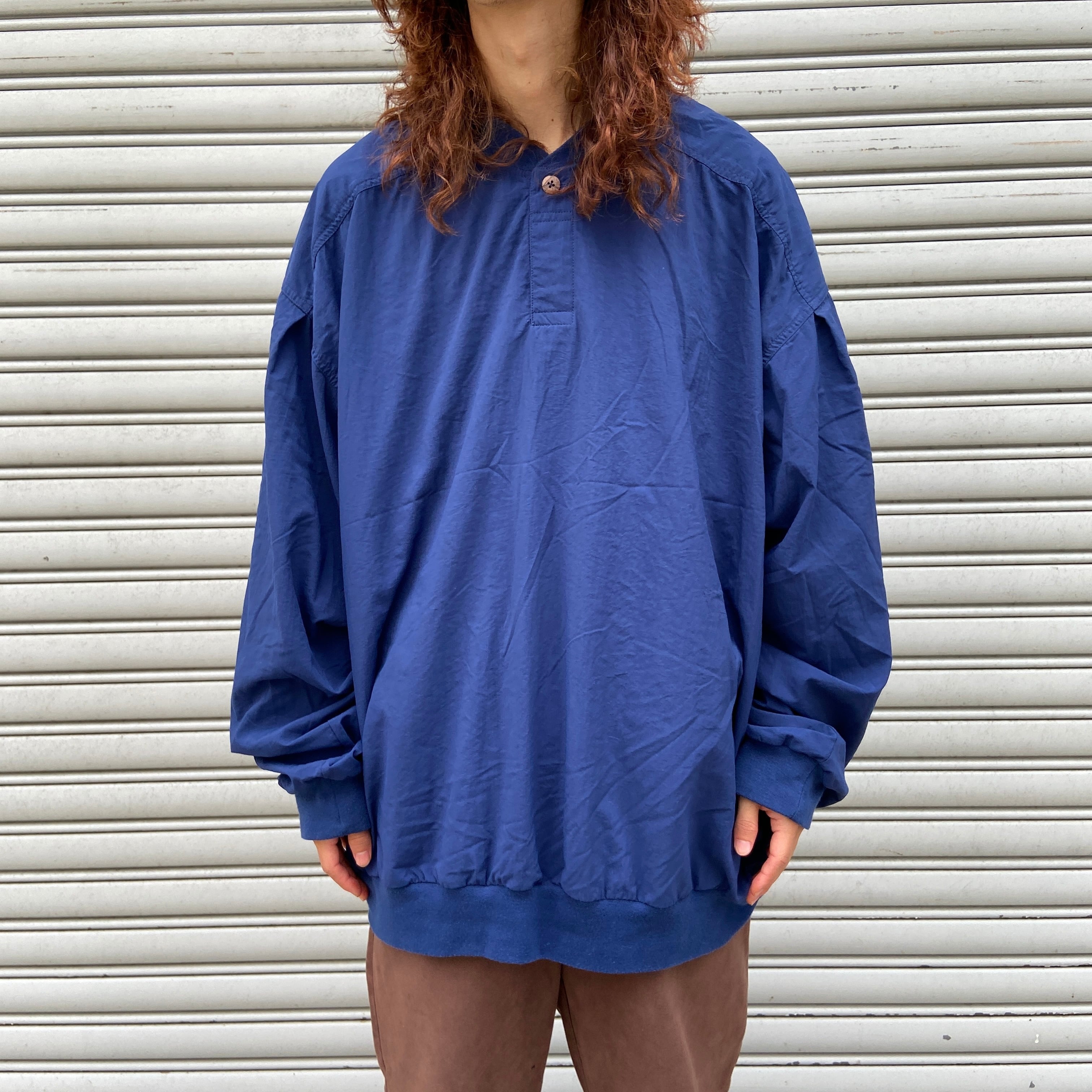 送料無料』90s NIKE ナイロンプルオーバー ピステ ヘンリーネック 