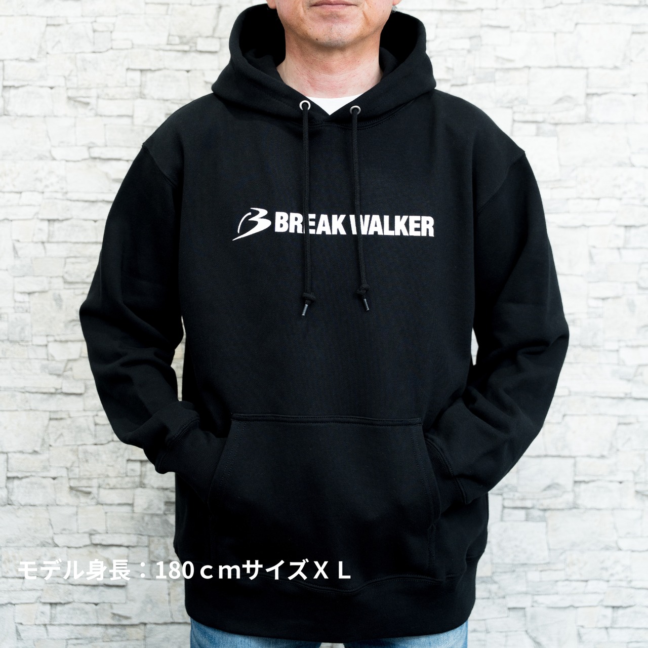 BREAK WALKER　CLASSIC  LOGO　HOODIE / BLACK