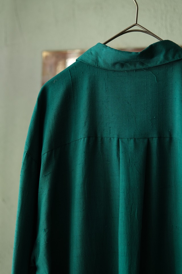 Utah／"phiz" nep silk long sleeve shirt