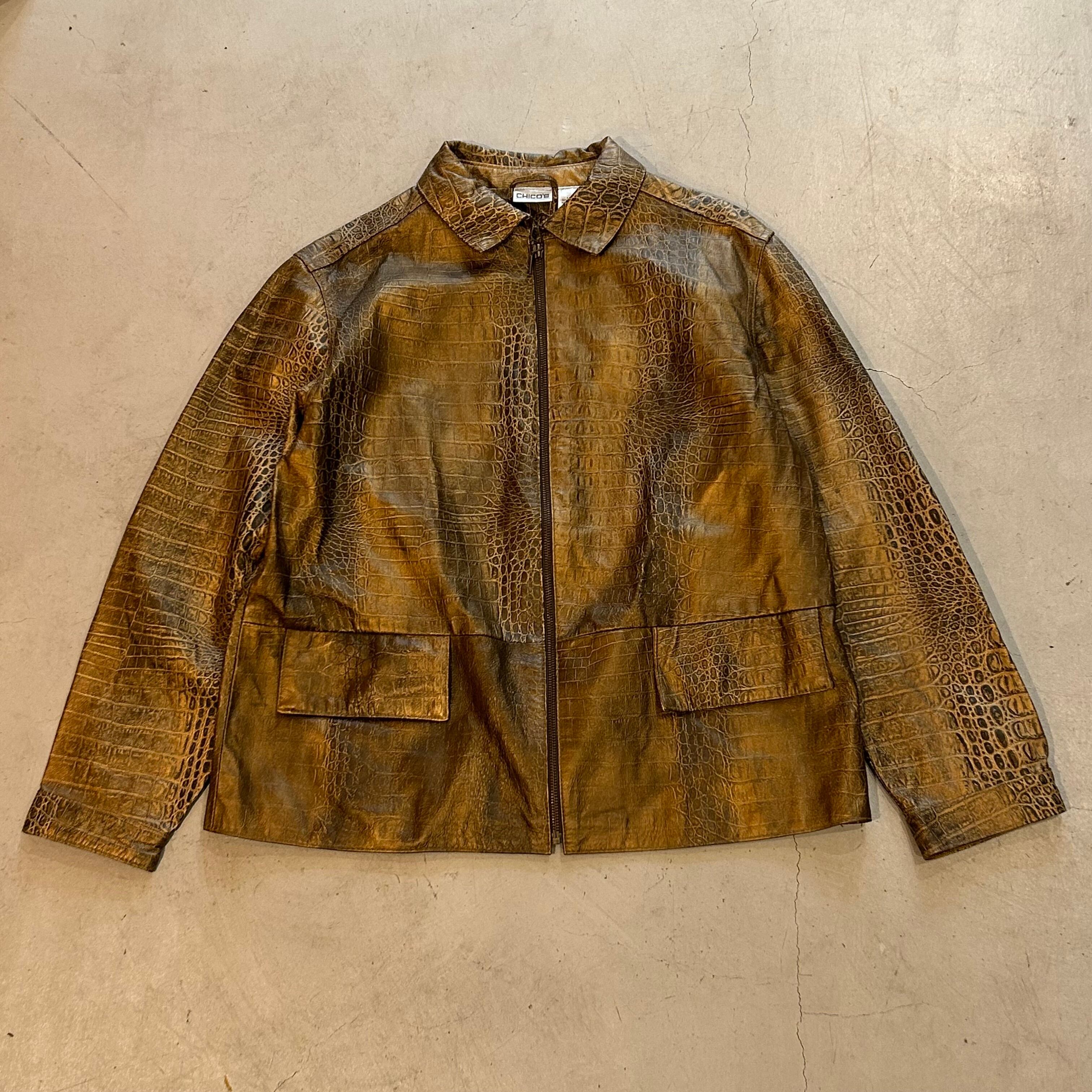 90s CHICO’S DESIGN full zip leather jacket【高円寺店】