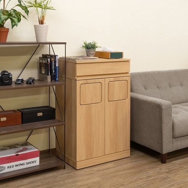 フラップ式ダストボックス2分別ナチュラル