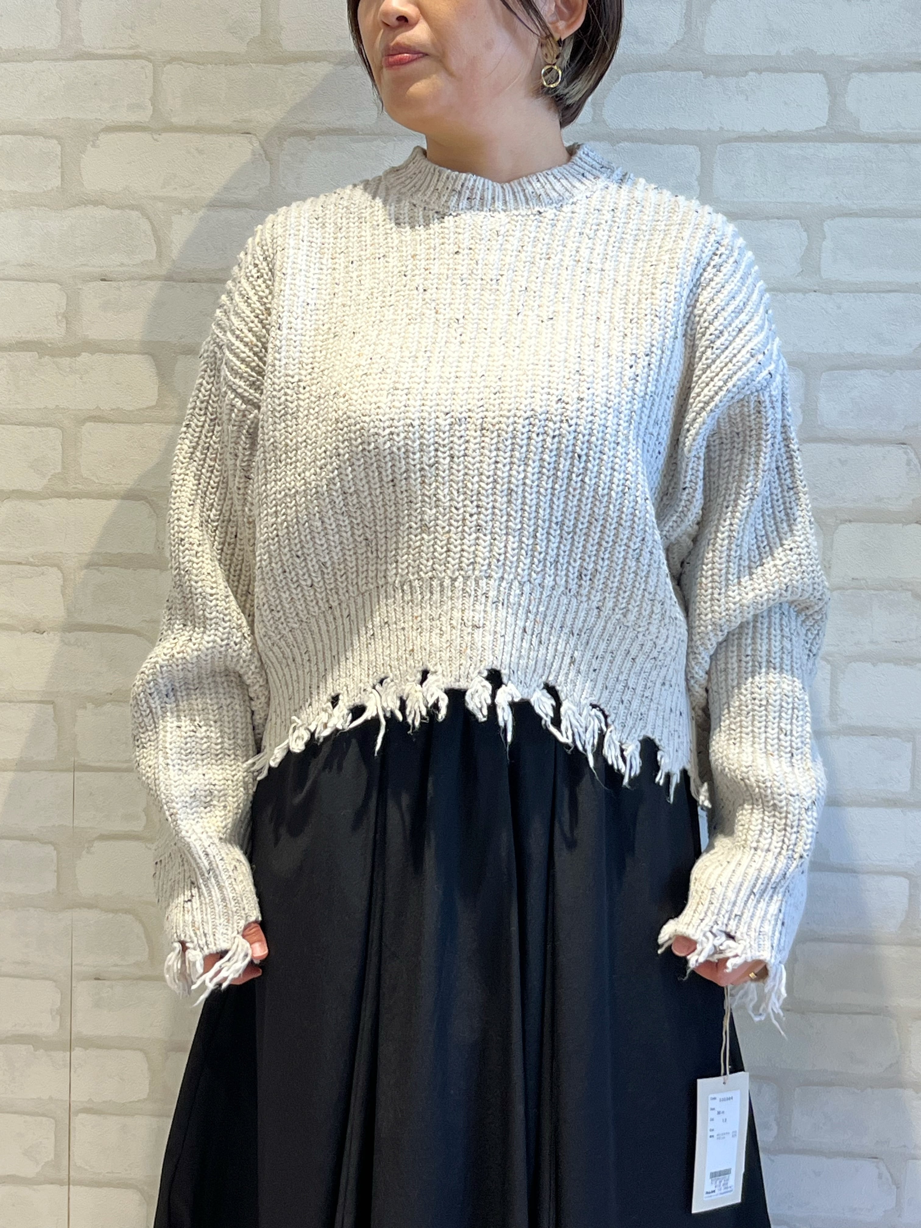 cafune/535984/ネップダメージニットプルオーバー(エクリュ)