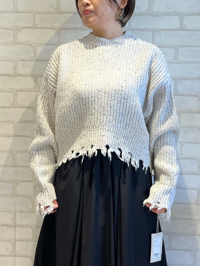 cafune/535984/ネップダメージニットプルオーバー(エクリュ)