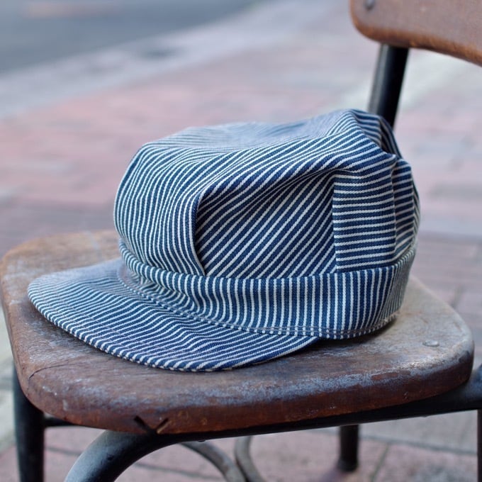 1970s Unknown Hickory Stripe Work Cap ヒッコリー ワーク キャップ L 古着屋 仙台 biscco【古着   Vintage 通販】