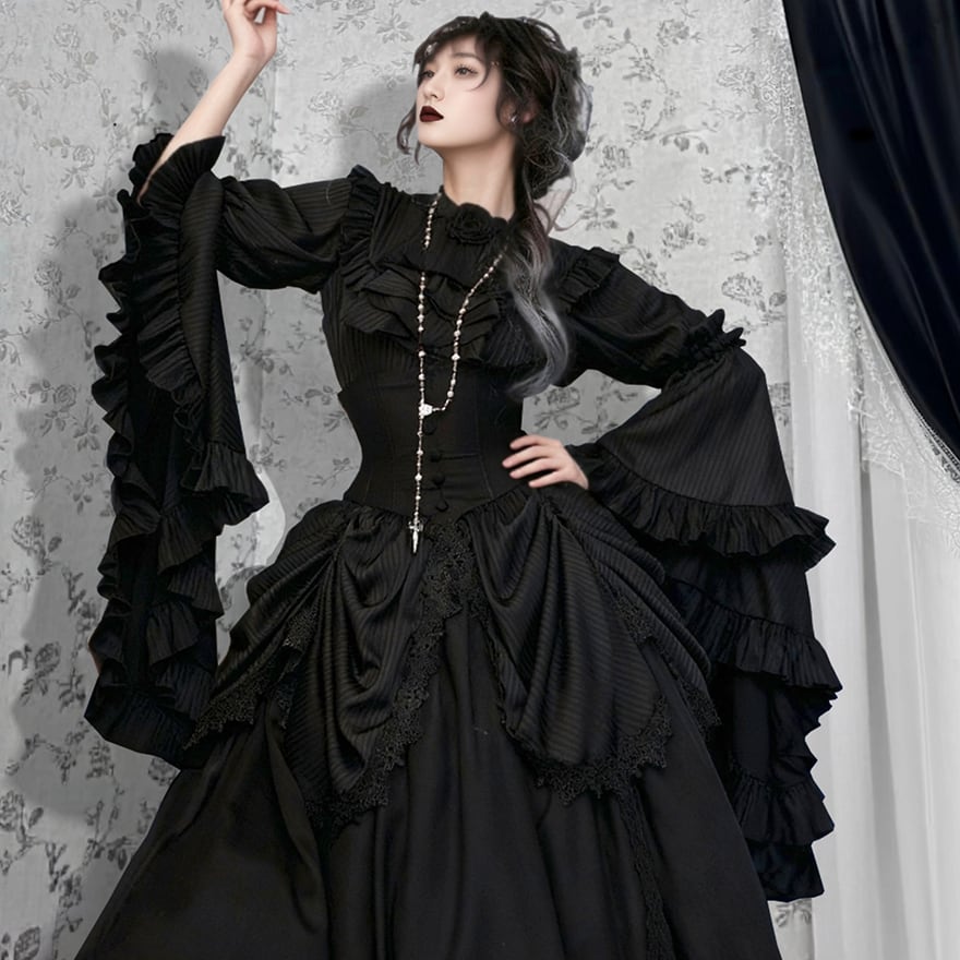 ゴスロリ 姫袖ブラウス 大人ゴシック エレガント ヴィクトリア朝風
