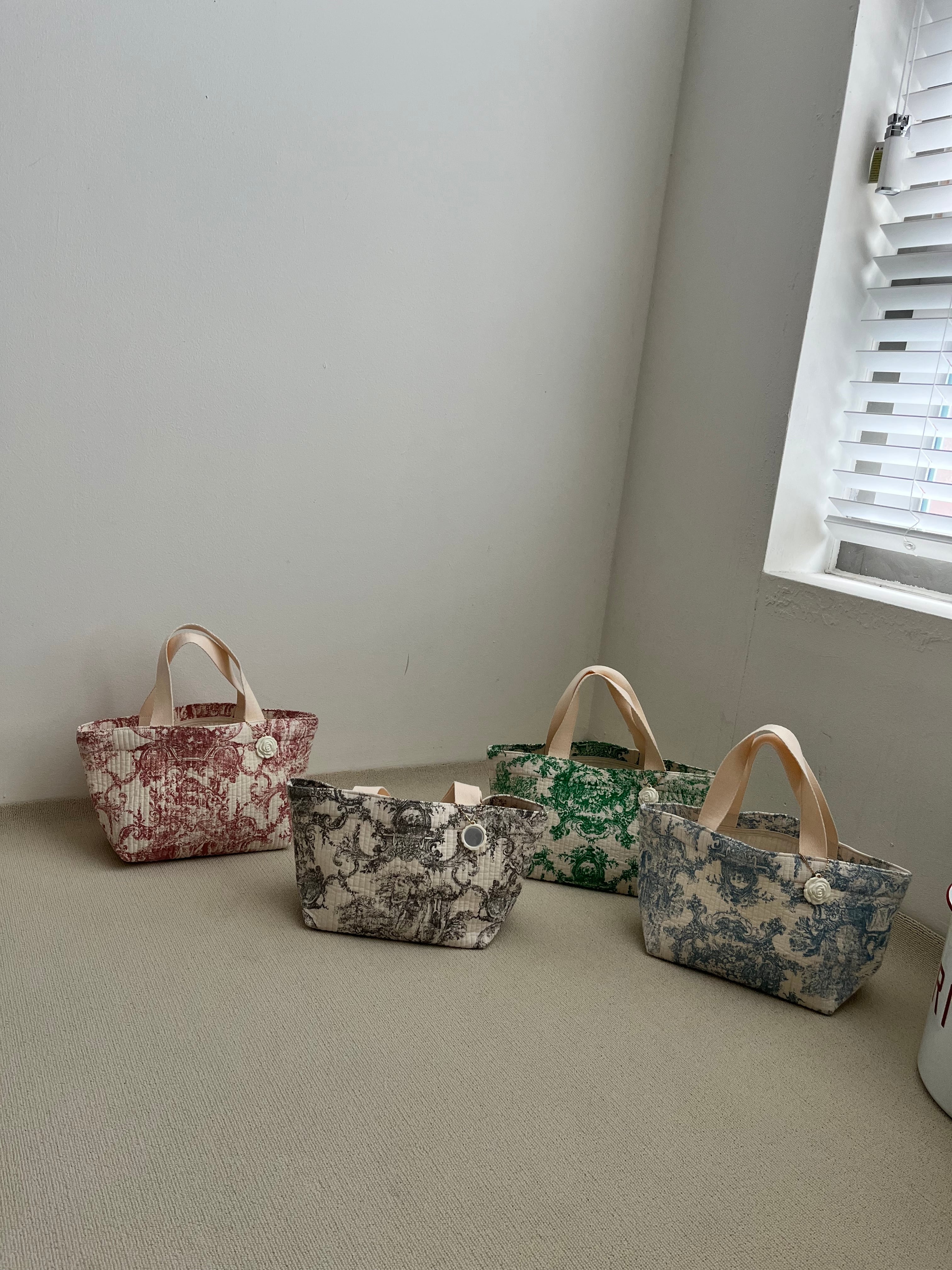 即納◆ミラーキーリング付き 韓国ヌビ トートバッグ-Niel