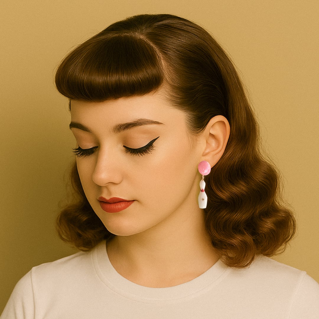 ◇◇Strike!! Bowling Pink My Ball ボウリングピンピアス