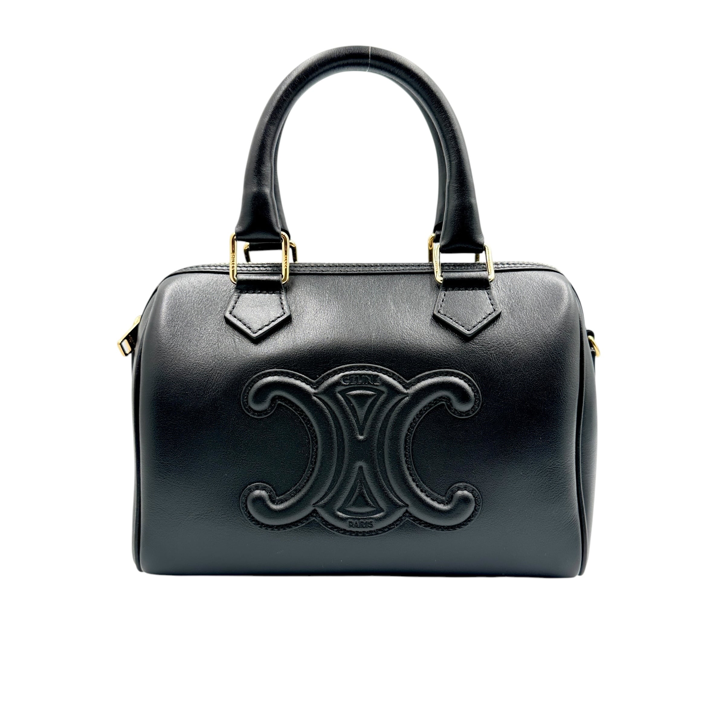CELINE セリーヌ マカダム柄 ボストンバッグ ブラック 6257-202203 | rean