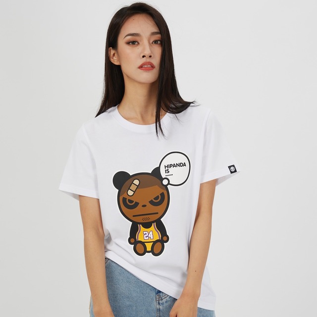 SALE【HIPANDA ハイパンダ】レディース R.I.P.コービー パロディ プリント Tシャツ WOMEN'S  KOBE PARODY PRINT SHORT SLEEVED T-SHIRT / WHITE・BLACK