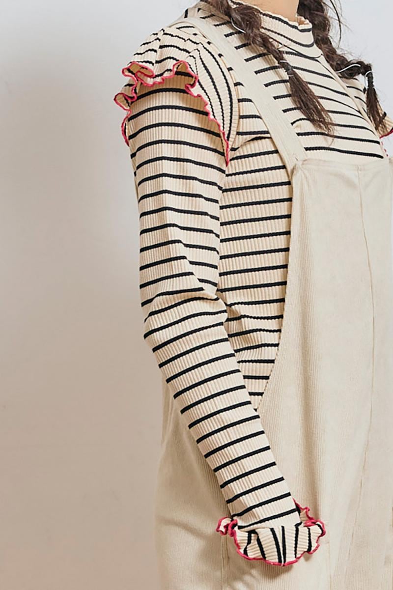 25AW】KOQUELIKO(コキュリコ)Chisa tops black border(S/M/L