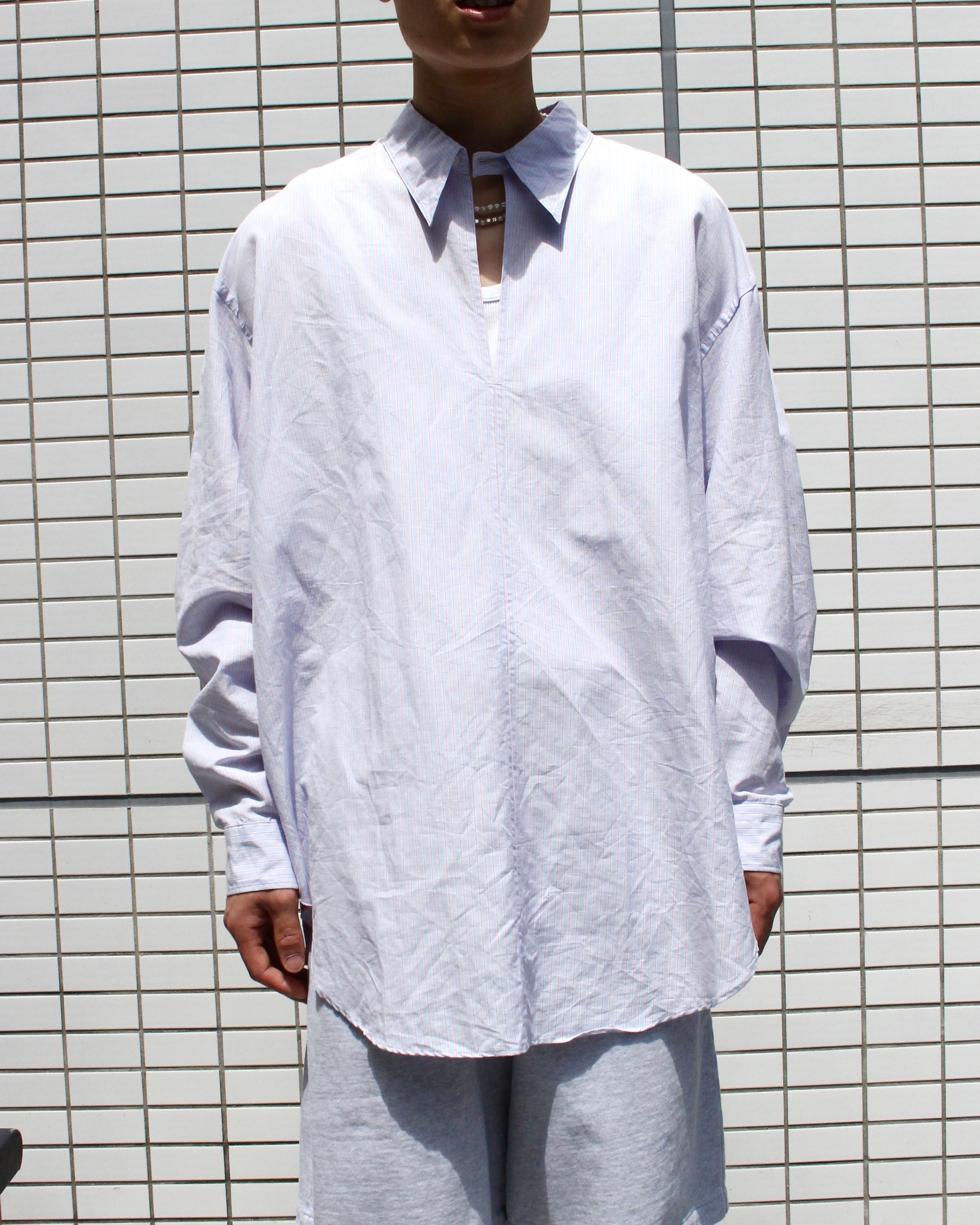Charvet Personal Order Stripe Shirt シャルべ コットン 綿 ブラック
