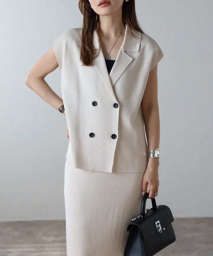 一部翌日発送◆ラペルカラーニットベスト【t-11034】.