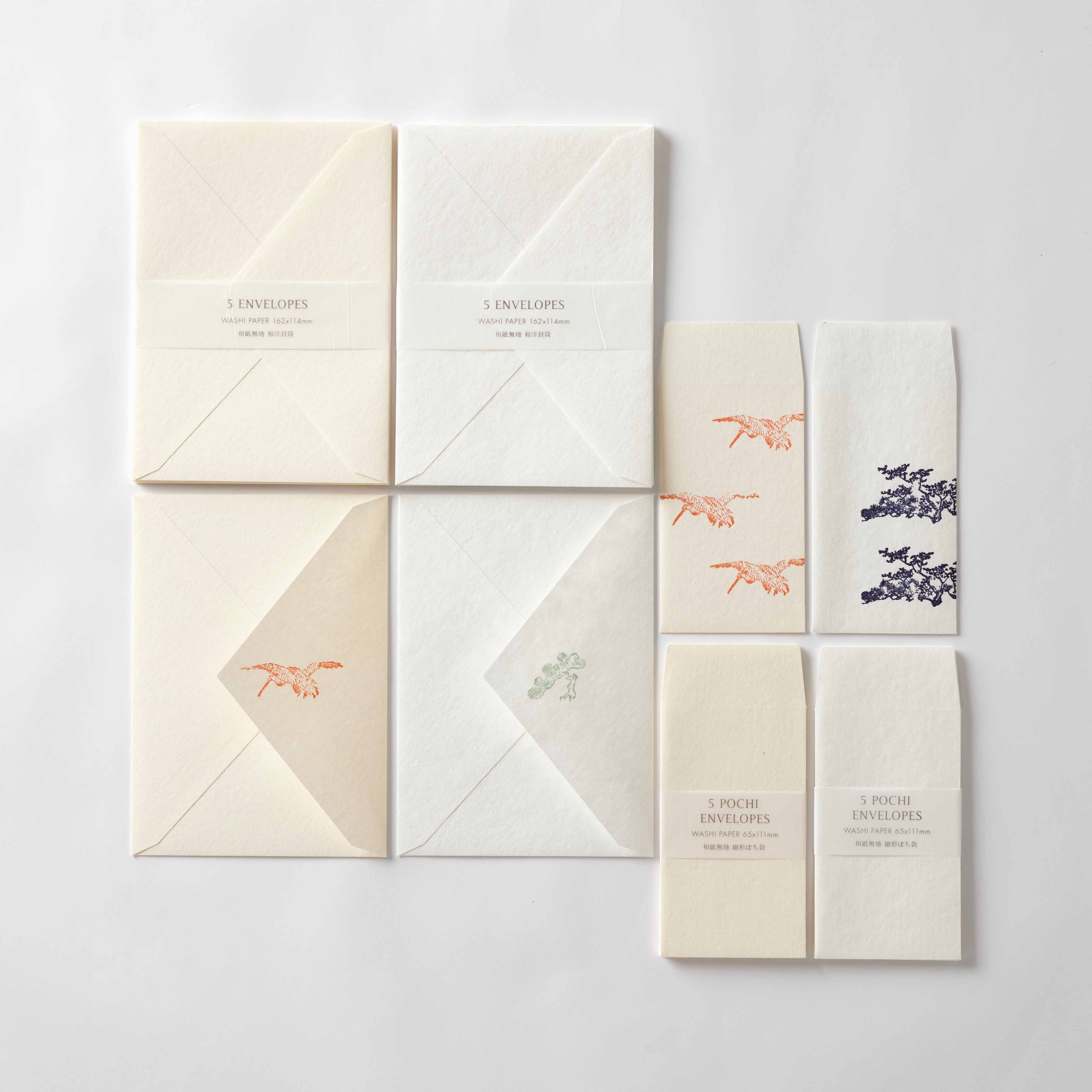 EN15S/EN15K 無地和紙 和洋封筒 5枚入 しろ／きなり | WACCA ONLINE SHOP