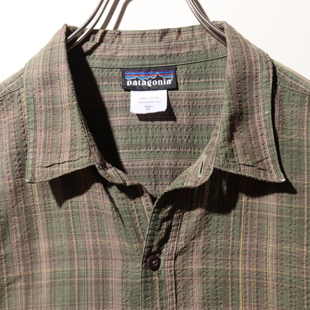 美品 XL 05年 ミリタリーグリーン Patagonia パッカーウェアシャツ パタゴニア puckerware シアサッカー