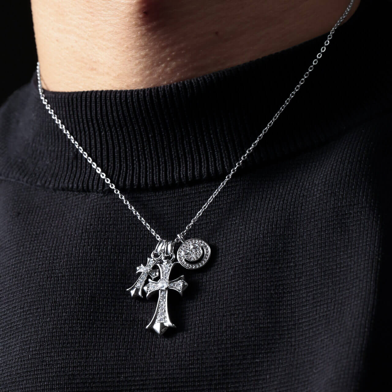 LUXURY CROSS SERIES- smile&double cross necklace VN7-32 | VERIELA