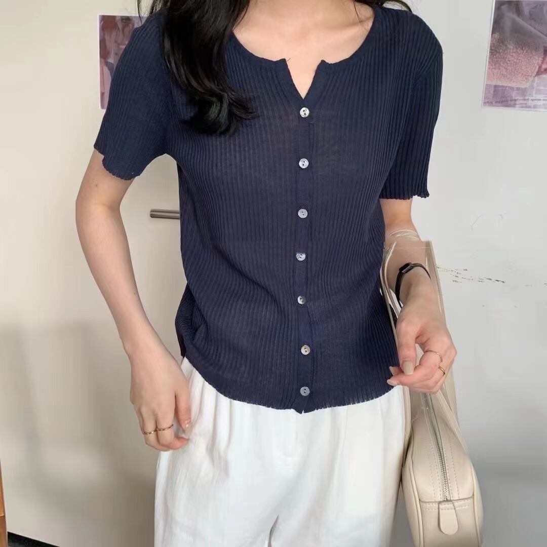 半袖リブカーデ  AJ2205-665