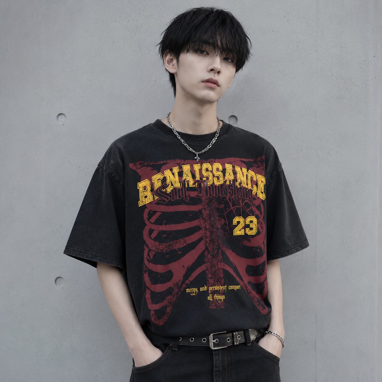 High Street Bone Short-Sleeved T-Shirt 0003