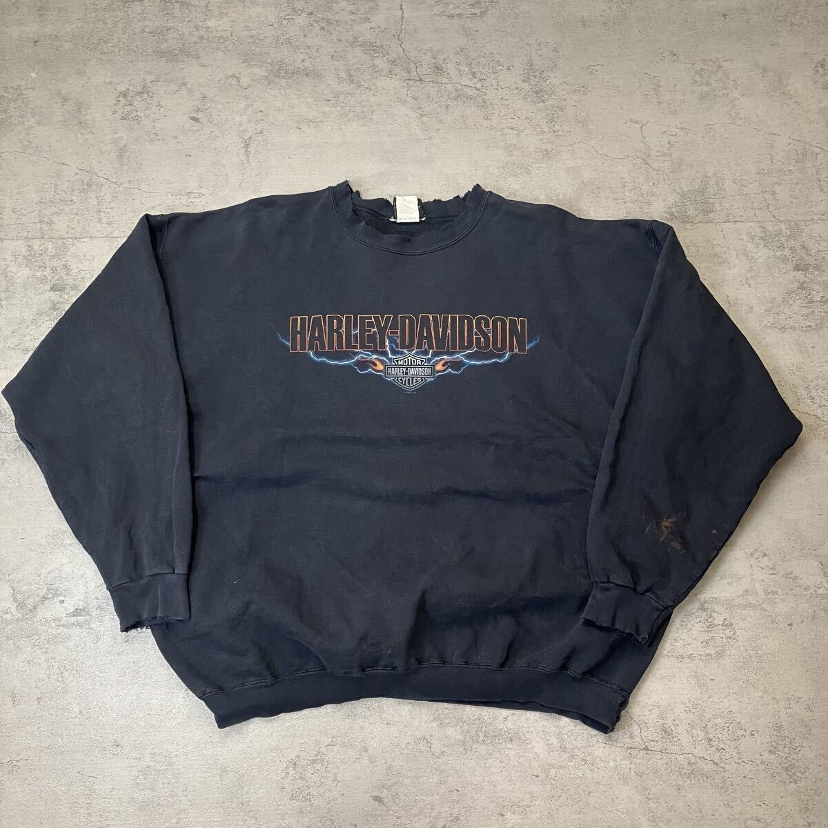 00s Harley-Davidson スウェット XL メキシコ製 ブラック フェード 