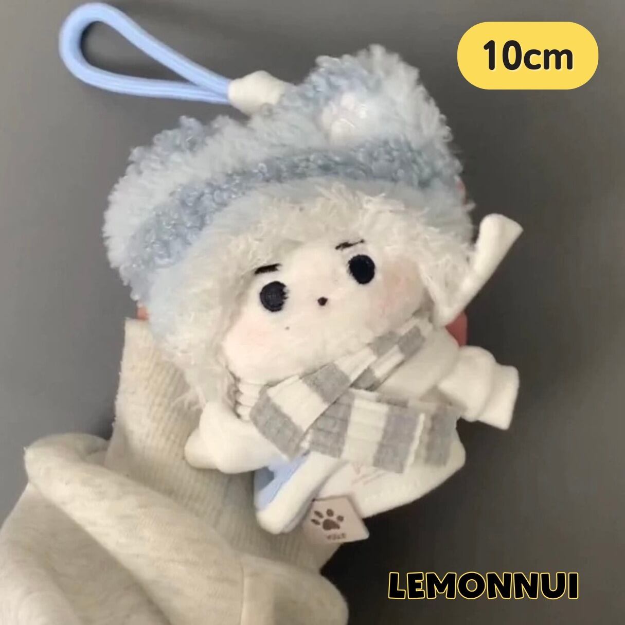 10cm ぬいぐるみ服 着せ替え お出かけ カバン付き 帽子 ブルー 推し活
