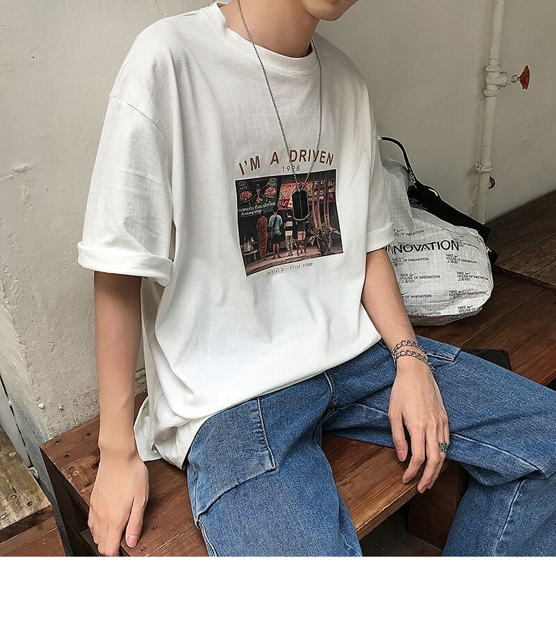 全3色 Tシャツ カットソー プリント カジュアル シンプル