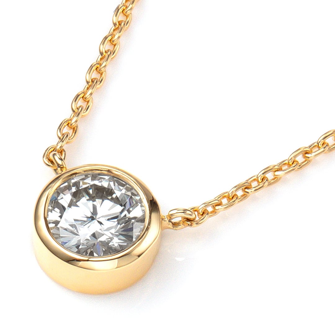 K18 ダイヤ 0.3ct ベゼルセッティング ネックレス ＊ 【公式通販】