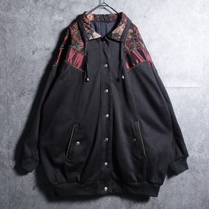 Floral pattern reversible nylon jacket