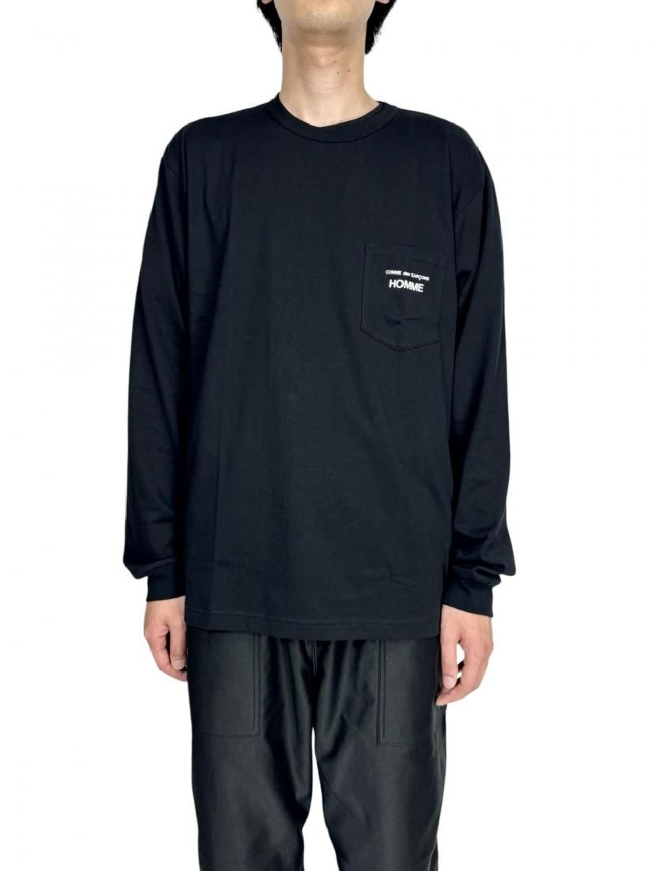 【COMME des GARCONS HOMME】綿天竺ロゴロングスリーブカットソー