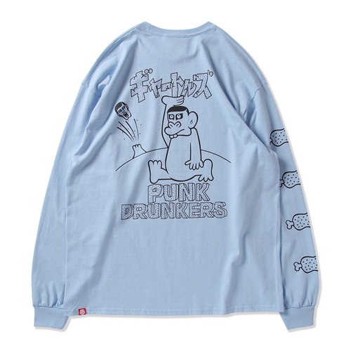 【PUNK DRUNKERS】 パンクドランカーズ ［PDSxギャートルズ］ ドテチンなあいつロンTEE (LT.BLUE)