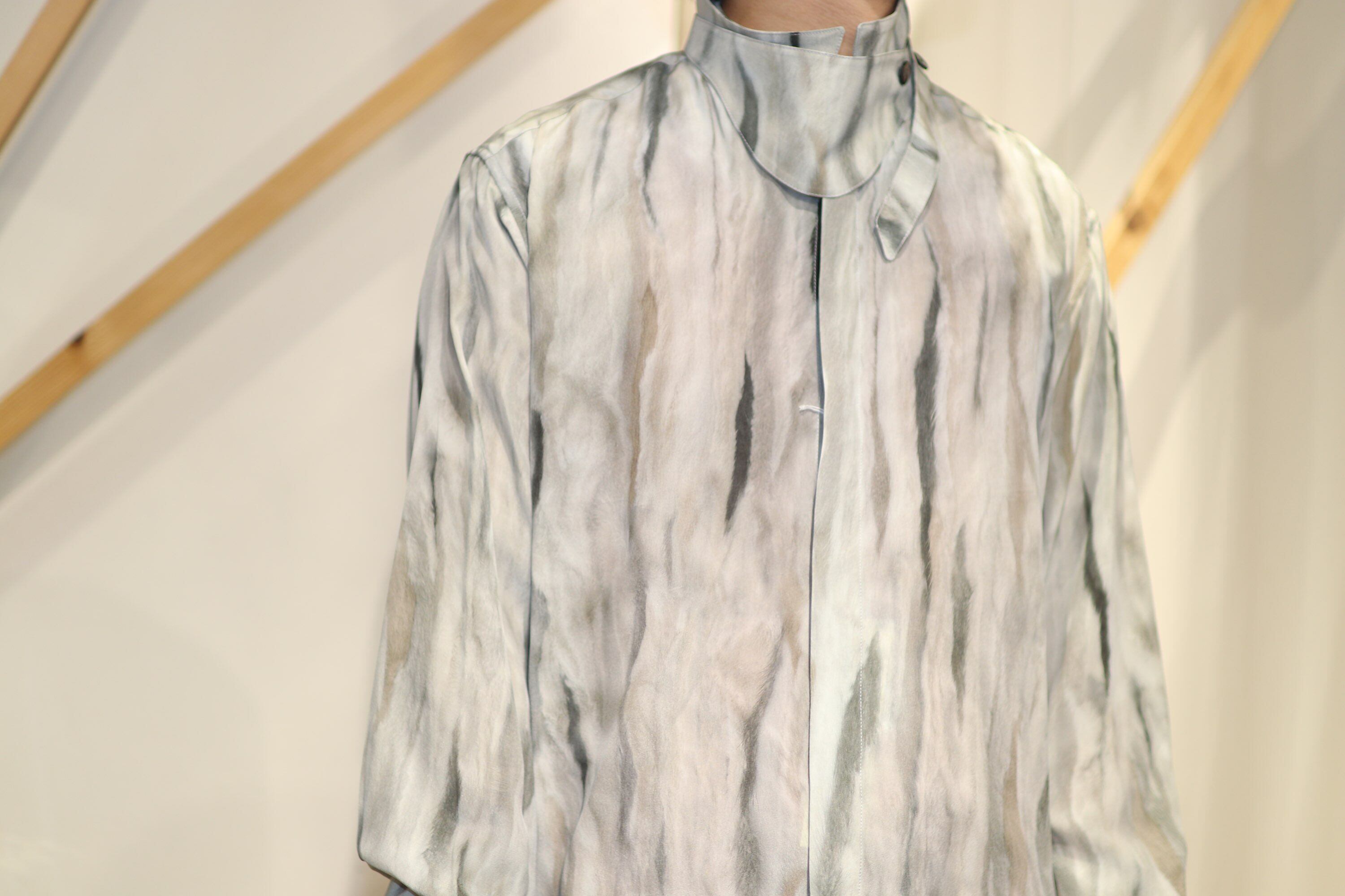 MASU FUR PRINT SILK SHIRTS (WHITE) MCFW-SH0421 | IAAAM ONLINE STORE