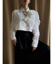 front frill design remake linen shirt-4188-6