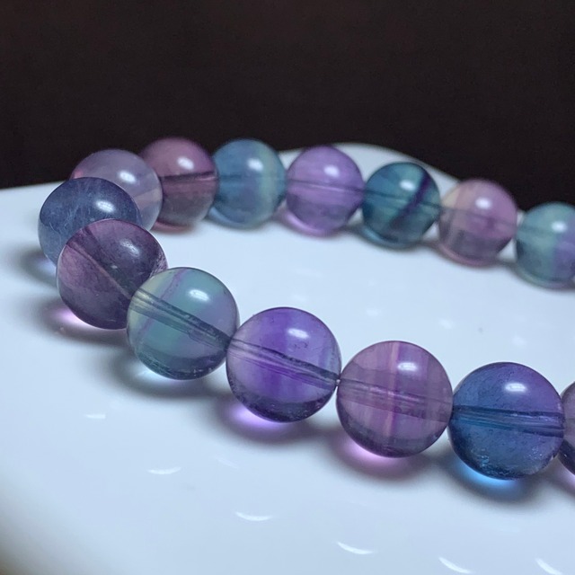 20.透明度高☆美グラデーションフローライト・ブレスレット