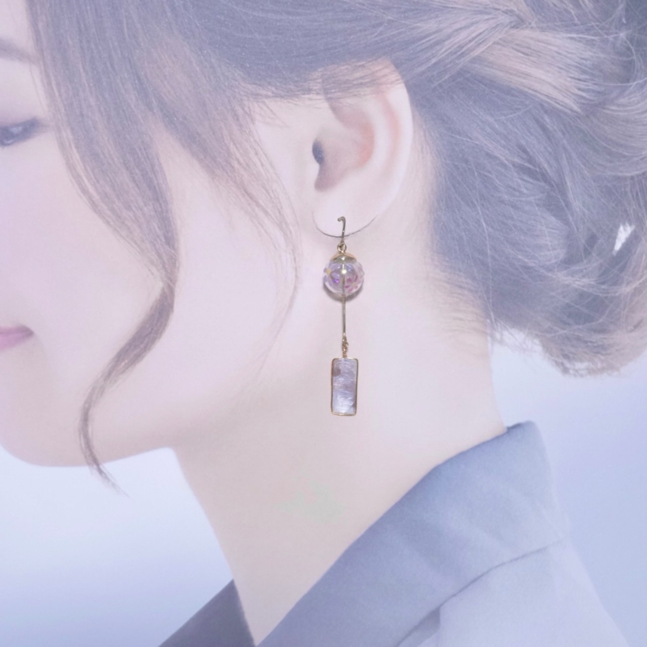 うる艶♡ミニミニ風鈴風にゃんこ アシメ ピアス/イヤリング✩.*˚（夏が  