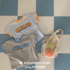 【 yellow factory】CHICAGO Tシャツ 80〜120cm ブルー 240707