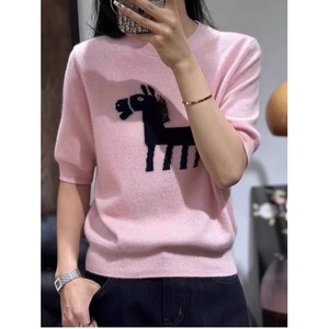 horse knit short sleeve top　＜t101679＞