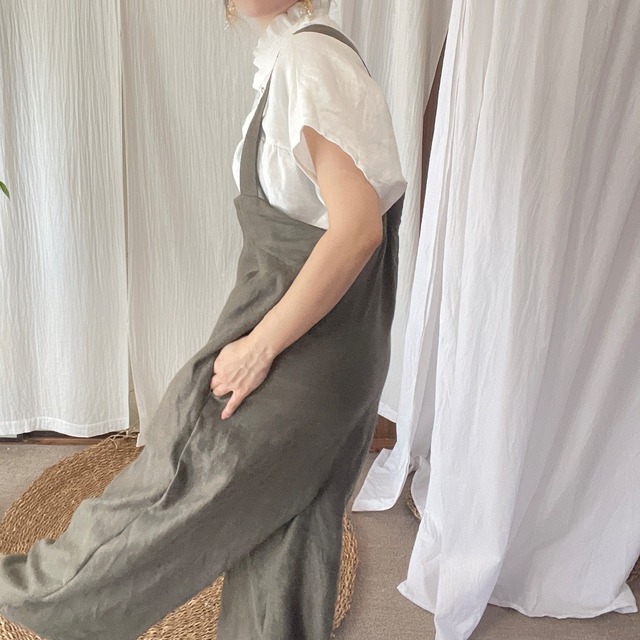 winter linen ↟ ゆるサロペ ↟