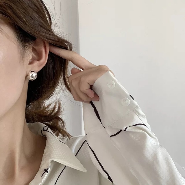 silver925  まんまるピアス