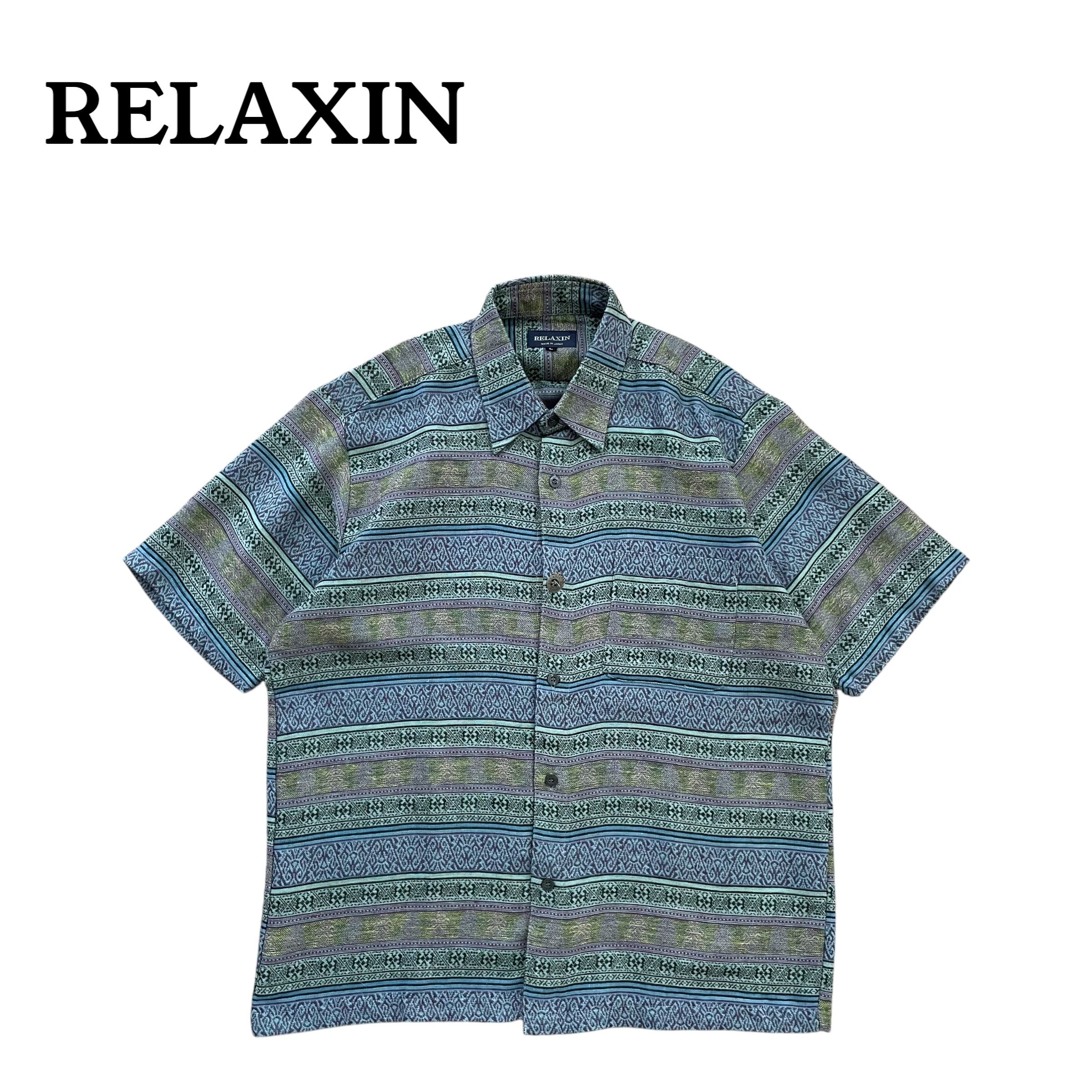 大島紬調長袖レギュラーシャツ 襤褸BORO大島II 衣櫻 SA-1496 和柄 和風