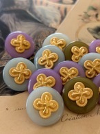 Japanese Vintageボタン プラスチック 染めボタン 20mm クロス アクセサリーパーツ デコレーション材