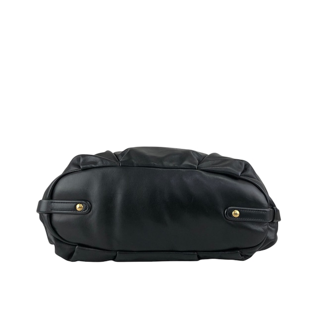 PRADA プラダ ショルダーバッグ ブラック ロゴ レザー ホーボーバッグ vintage ヴィンテージ オールド ay6whk