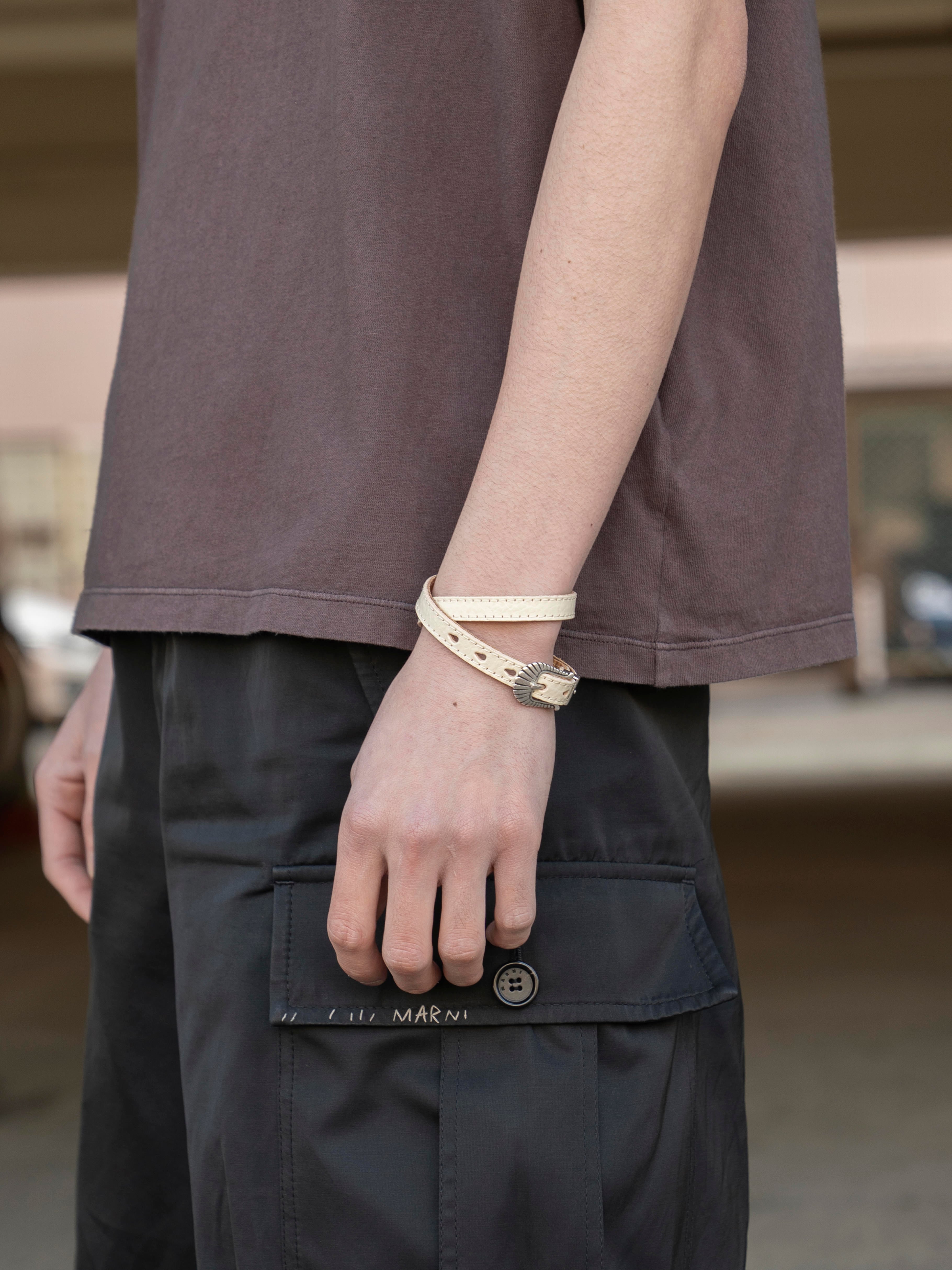 OUR LEGACY COWBOY WRAP AROUND Deep Ecru Leather A2268CD | BEST