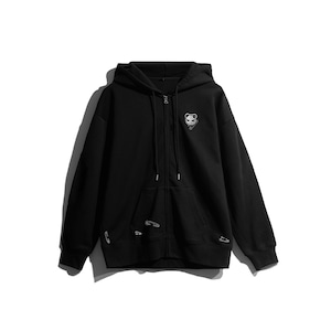 送料無料【HIPANDA ハイパンダ】男女兼用 ジップアップ フーディー スウェット UNISEX  ZIP-UP HOODIE SWEAT SHIRT / BLACK・KHAKI