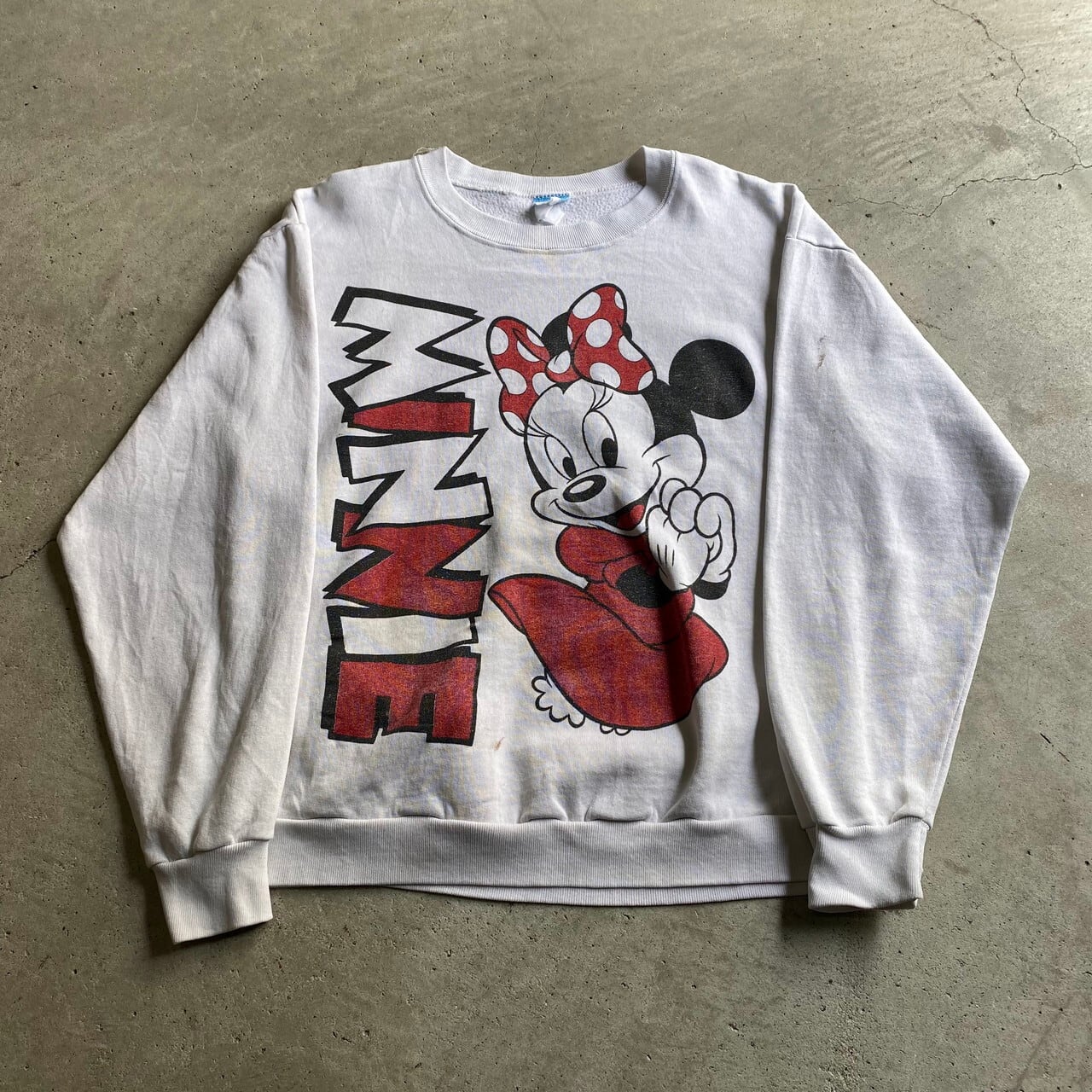 mickey＆co MINNIE MOUSE ミニーマウス キャラクタースウェットシャツ トレーナー USA製 メンズL /eaa336965