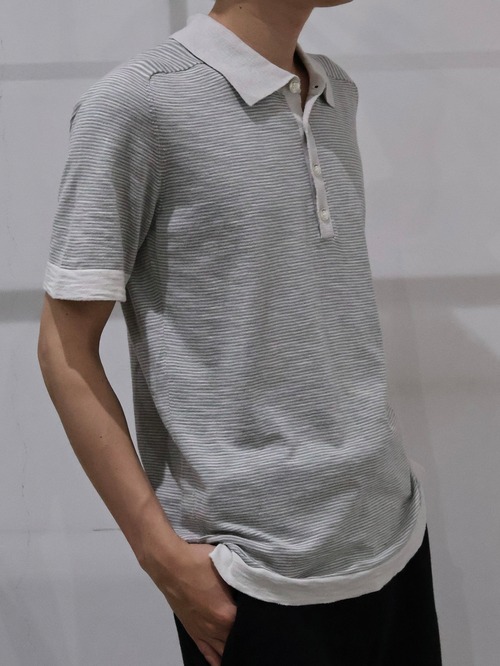 【ARMARNI COLLEZIONI】border raglan polo shirt