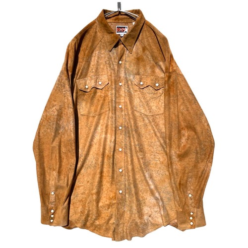 [B & D] Big Silhouette Fake Suede Shirt [1990s] Vintage Big Silhouette Fake Suede Shirt