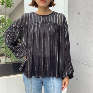 CHIFON LAME STRIPE PULLOVER